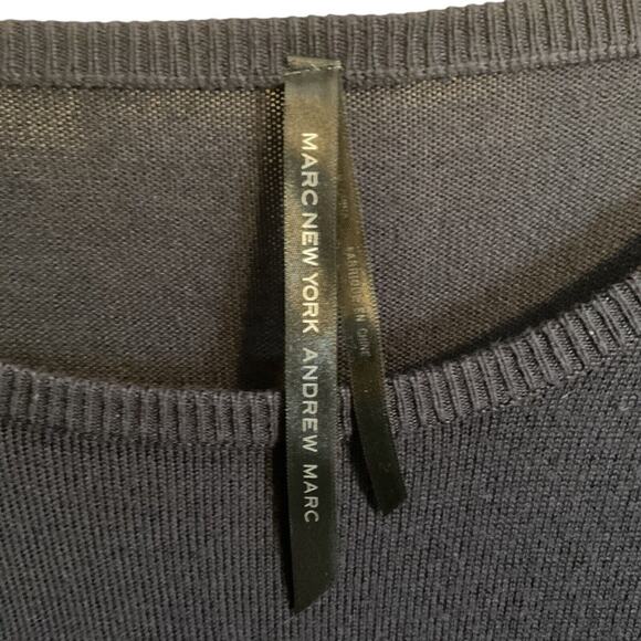 Andrew Marc New York Sweater Dress Women's SZ M Black Long Sleeved Zip Pockets - Picture 2 of 10